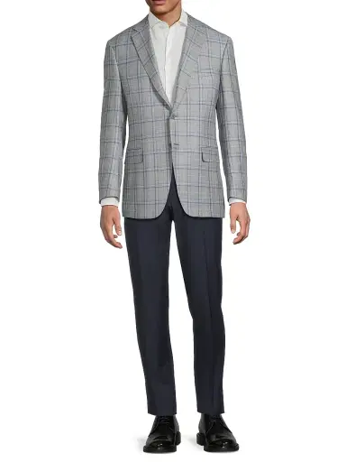Canali Men's Plaid Wool Sportcoat - Grey | Thumbnail 2 Canali Men's Plaid Wool Sportcoat - Grey | Thumbnail 2