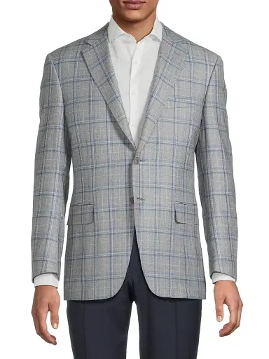 Canali Men's Plaid Wool Sportcoat - Grey | Thumbnail 3 Canali Men's Plaid Wool Sportcoat - Grey | Thumbnail 3