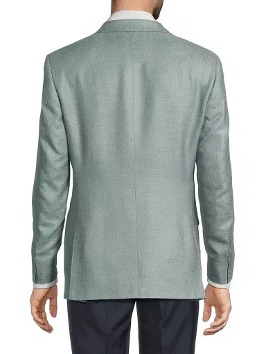 Canali Men's Lux Solid Diagonal Weave Sportcoat - Green | Thumbnail 5 Canali Men's Lux Solid Diagonal Weave Sportcoat - Green | Thumbnail 5