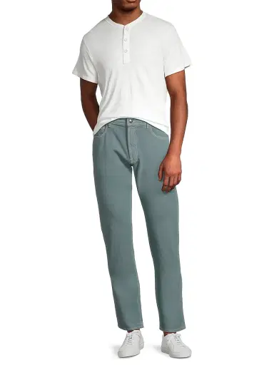 Canali Men's Washed Modern-Fit Slim-Straight Jeans - Green | Thumbnail 2 Canali Men's Washed Modern-Fit Slim-Straight Jeans - Green | Thumbnail 2