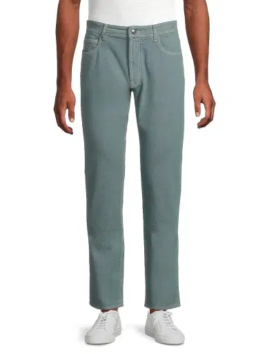 Canali Men's Washed Modern-Fit Slim-Straight Jeans - Green | Thumbnail 3 Canali Men's Washed Modern-Fit Slim-Straight Jeans - Green | Thumbnail 3