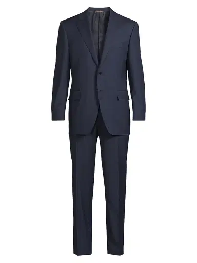 Canali Men's Microcheck Classic-Fit Wool Suit - Dark Blue | Thumbnail 1 Canali Men's Microcheck Classic-Fit Wool Suit - Dark Blue | Thumbnail 1