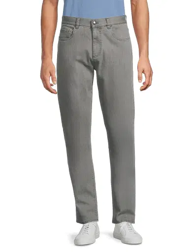 Canali Men's Comfort Slim-Straight Jeans - Light Grey | Thumbnail 3 Canali Men's Comfort Slim-Straight Jeans - Light Grey | Thumbnail 3