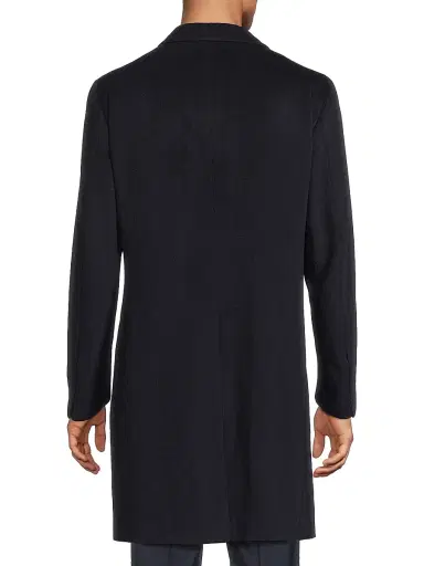 Isaia Men's Ross Camel Hair Overcoat - Dark Blue | Thumbnail 5 Isaia Men's Ross Camel Hair Overcoat - Dark Blue | Thumbnail 5