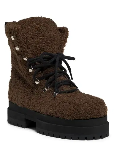 Maria Luca Women's Acacia Teddy Lace-Up Hiking Boots - Dark Brown - Size 11 | Thumbnail 2 Maria Luca Women's Acacia Teddy Lace-Up Hiking Boots - Dark Brown - Size 11 | Thumbnail 2