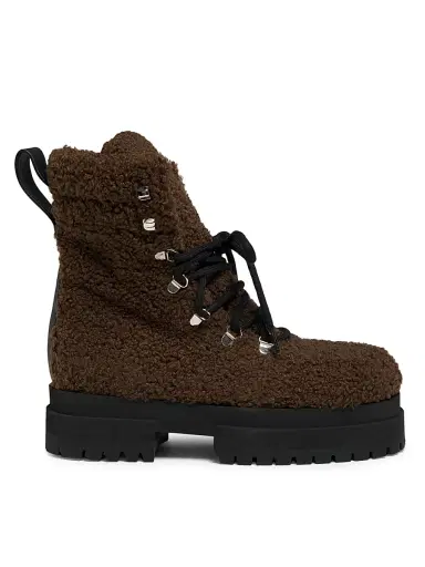 Maria Luca Women's Acacia Teddy Lace-Up Hiking Boots - Dark Brown - Size 11 | Thumbnail 1 Maria Luca Women's Acacia Teddy Lace-Up Hiking Boots - Dark Brown - Size 11 | Thumbnail 1