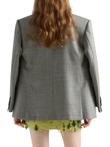 Prada Women's Double-Breasted Grisaille Jacket - Grey | Thumbnail 3 Prada Women's Double-Breasted Grisaille Jacket - Grey | Thumbnail 3