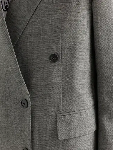 Prada Women's Double-Breasted Grisaille Jacket - Grey | Thumbnail 6 Prada Women's Double-Breasted Grisaille Jacket - Grey | Thumbnail 6