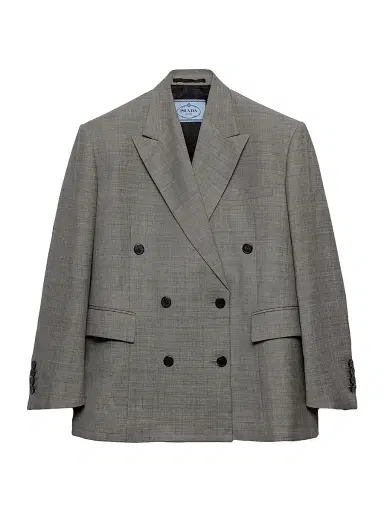 Prada Women's Double-Breasted Grisaille Jacket - Grey | Thumbnail 1 Prada Women's Double-Breasted Grisaille Jacket - Grey | Thumbnail 1