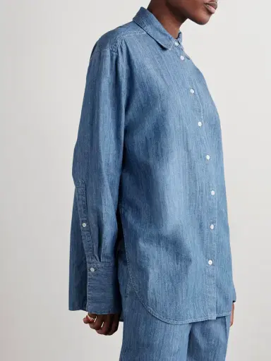 Another Tomorrow Oversized Organic Cotton-chambray Shirt | Thumbnail 3 Another Tomorrow Oversized Organic Cotton-chambray Shirt | Thumbnail 3