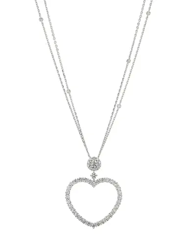 Chopard Women's LHeure Du Diamant 18K White Gold & 3.70 TCW Diamond Heart Pendant Necklace - White Gold | Thumbnail 1 Chopard Women's LHeure Du Diamant 18K White Gold & 3.70 TCW Diamond Heart Pendant Necklace - White Gold | Thumbnail 1