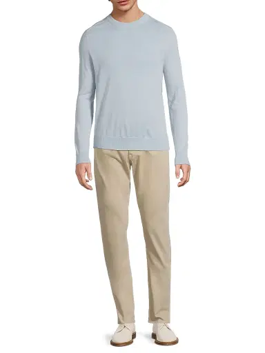 Paul Smith Men's Wool Crewneck Sweater - Light Blue | Thumbnail 2 Paul Smith Men's Wool Crewneck Sweater - Light Blue | Thumbnail 2