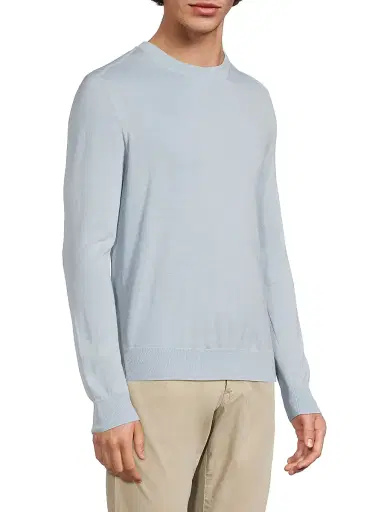 Paul Smith Men's Wool Crewneck Sweater - Light Blue | Thumbnail 4 Paul Smith Men's Wool Crewneck Sweater - Light Blue | Thumbnail 4
