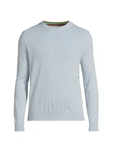 Paul Smith Men's Wool Crewneck Sweater - Light Blue | Thumbnail 1 Paul Smith Men's Wool Crewneck Sweater - Light Blue | Thumbnail 1