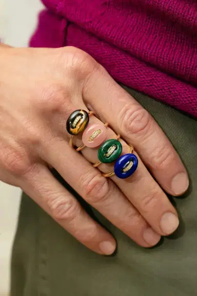 Jenna Blake Malachite Mini Mariner Ring | Thumbnail 2 Jenna Blake Malachite Mini Mariner Ring | Thumbnail 2