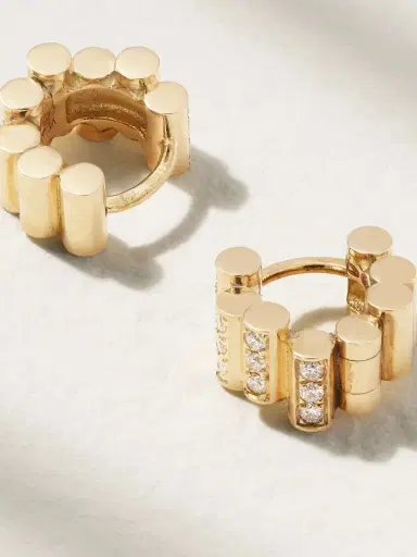 Viltier Edge 18-karat Gold Diamond Hoop Earrings | Thumbnail 3 Viltier Edge 18-karat Gold Diamond Hoop Earrings | Thumbnail 3