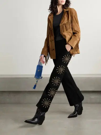 ALIX OF BOHEMIA Charlie Casino Studded Wool-twill Flared Pants | Thumbnail 2 ALIX OF BOHEMIA Charlie Casino Studded Wool-twill Flared Pants | Thumbnail 2