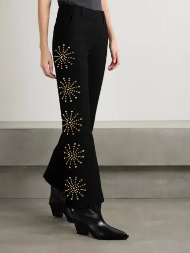 ALIX OF BOHEMIA Charlie Casino Studded Wool-twill Flared Pants | Thumbnail 3 ALIX OF BOHEMIA Charlie Casino Studded Wool-twill Flared Pants | Thumbnail 3
