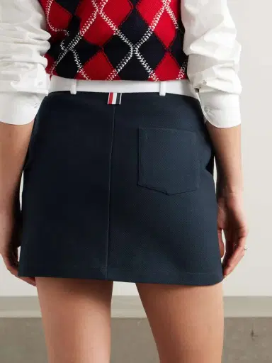 Thom Browne Appliquéd Two-tone Cotton-twill Mini Skirt | Thumbnail 3 Thom Browne Appliquéd Two-tone Cotton-twill Mini Skirt | Thumbnail 3