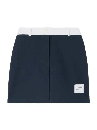 Thom Browne Appliquéd Two-tone Cotton-twill Mini Skirt | Thumbnail 1 Thom Browne Appliquéd Two-tone Cotton-twill Mini Skirt | Thumbnail 1