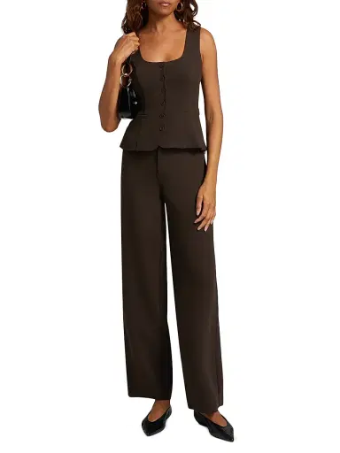 Reformation Women's Delanie Square Neck Sleeveless Top - Mole | Thumbnail 2 Reformation Women's Delanie Square Neck Sleeveless Top - Mole | Thumbnail 2