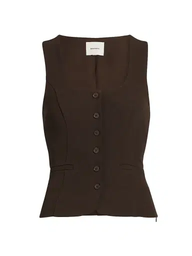 Reformation Women's Delanie Square Neck Sleeveless Top - Mole | Thumbnail 1 Reformation Women's Delanie Square Neck Sleeveless Top - Mole | Thumbnail 1