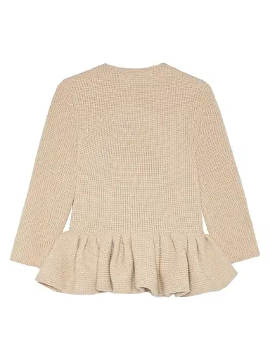 Liberowe Women's Peplum Cashmere Cardigan - Beige | Thumbnail 2 Liberowe Women's Peplum Cashmere Cardigan - Beige | Thumbnail 2