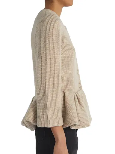 Liberowe Women's Peplum Cashmere Cardigan - Beige | Thumbnail 5 Liberowe Women's Peplum Cashmere Cardigan - Beige | Thumbnail 5