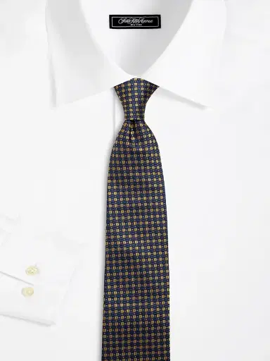 Saks Fifth Avenue Men's COLLECTION Geometric Silk Tie - Yellow | Thumbnail 2 Saks Fifth Avenue Men's COLLECTION Geometric Silk Tie - Yellow | Thumbnail 2