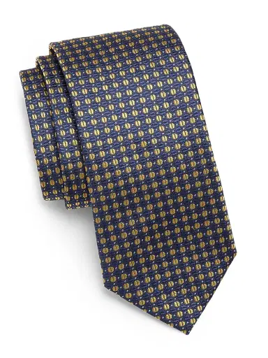 Saks Fifth Avenue Men's COLLECTION Geometric Silk Tie - Yellow | Thumbnail 1 Saks Fifth Avenue Men's COLLECTION Geometric Silk Tie - Yellow | Thumbnail 1