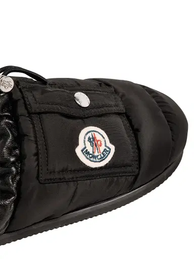 Moncler Women's Mon Pocket Down-Filled Mules in Leather - Black | Thumbnail 3 Moncler Women's Mon Pocket Down-Filled Mules in Leather - Black | Thumbnail 3