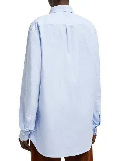 Moncler Women's Long Sleeve Shirt in Cotton - Light Blue | Thumbnail 3 Moncler Women's Long Sleeve Shirt in Cotton - Light Blue | Thumbnail 3