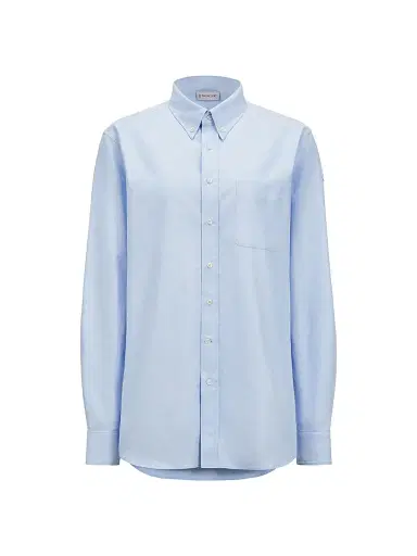 Moncler Women's Long Sleeve Shirt in Cotton - Light Blue | Thumbnail 1 Moncler Women's Long Sleeve Shirt in Cotton - Light Blue | Thumbnail 1