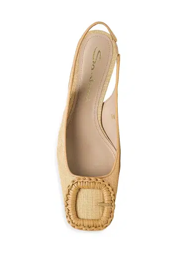 Santoni Women's Lemon 50MM Raffia & Leather Slingback Pumps | Thumbnail 5 Santoni Women's Lemon 50MM Raffia & Leather Slingback Pumps | Thumbnail 5