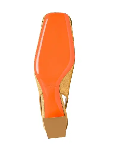Santoni Women's Lemon 50MM Raffia & Leather Slingback Pumps | Thumbnail 6 Santoni Women's Lemon 50MM Raffia & Leather Slingback Pumps | Thumbnail 6