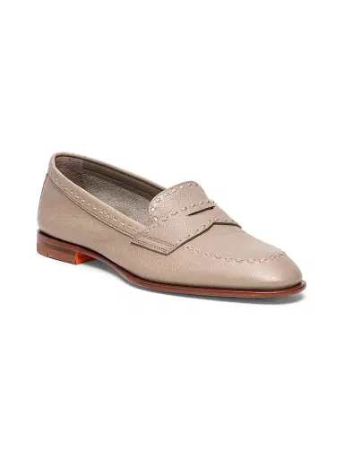 Santoni Women's Marlene Leather Loafers - Beige | Thumbnail 2 Santoni Women's Marlene Leather Loafers - Beige | Thumbnail 2