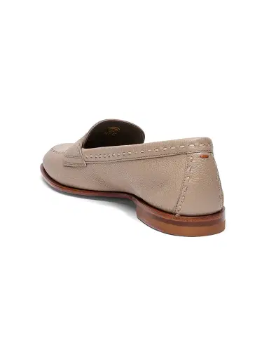 Santoni Women's Marlene Leather Loafers - Beige | Thumbnail 4 Santoni Women's Marlene Leather Loafers - Beige | Thumbnail 4