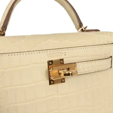 HERMÈS Hermes Kelly Sellier 20 Vanille Matte Alligator Gold Hardware | Thumbnail 7 HERMÈS Hermes Kelly Sellier 20 Vanille Matte Alligator Gold Hardware | Thumbnail 7