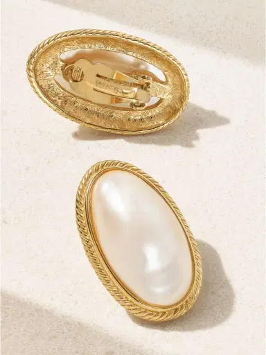 Susan Caplan Vintage Givenchy Gold-plated Faux Pearl Clip Earrings | Thumbnail 3 Susan Caplan Vintage Givenchy Gold-plated Faux Pearl Clip Earrings | Thumbnail 3