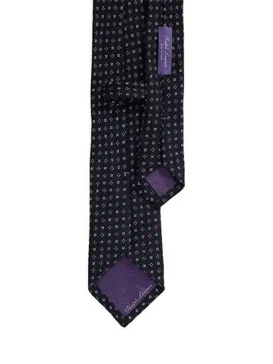 Ralph Lauren Purple Label Men's Neat Cashmere-Silk Tie - Navy | Thumbnail 4 Ralph Lauren Purple Label Men's Neat Cashmere-Silk Tie - Navy | Thumbnail 4