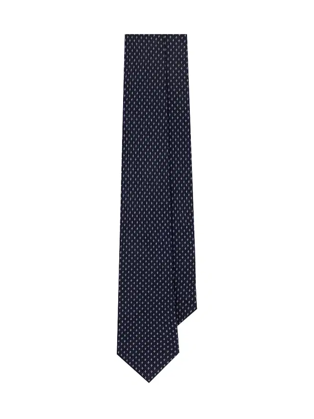 Men's Neat Cashmere-Silk Tie - Navy Men's Neat Cashmere-Silk Tie - Navy