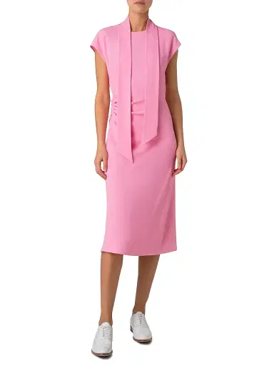 Akris Women's Crepe Ruched Waist Midi-Dress | Thumbnail 2 Akris Women's Crepe Ruched Waist Midi-Dress | Thumbnail 2