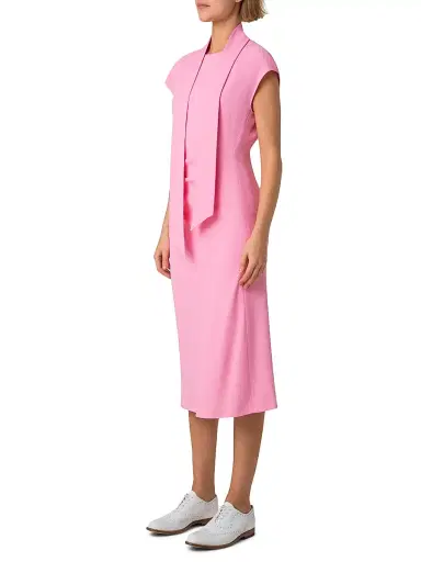 Akris Women's Crepe Ruched Waist Midi-Dress | Thumbnail 4 Akris Women's Crepe Ruched Waist Midi-Dress | Thumbnail 4