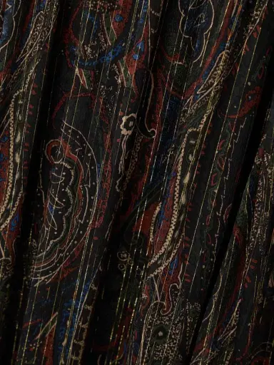 Saint Laurent Pleated Tiered Paisley-print Metallic Silk-blend Georgette Maxi Dress | Thumbnail 4 Saint Laurent Pleated Tiered Paisley-print Metallic Silk-blend Georgette Maxi Dress | Thumbnail 4