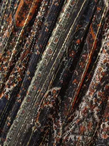 Saint Laurent Smocked Metallic Paisley-print Silk-blend Chiffon Maxi Dress | Thumbnail 5 Saint Laurent Smocked Metallic Paisley-print Silk-blend Chiffon Maxi Dress | Thumbnail 5