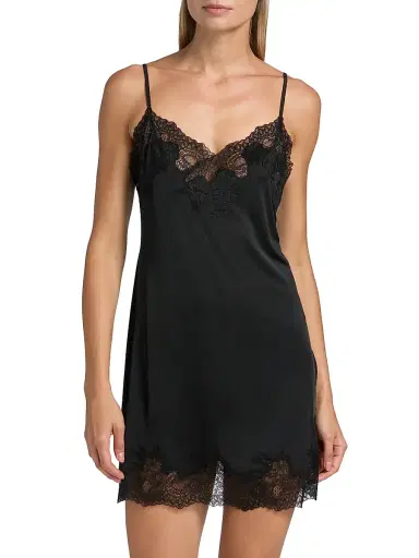 Natori Women's Enchant Floral Lace-Trimmed Chemise - Black Lace | Thumbnail 3 Natori Women's Enchant Floral Lace-Trimmed Chemise - Black Lace | Thumbnail 3