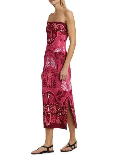 Cara Cara Women's Kinsley Printed Strapless Midi Dress - Sanibel Island Pink | Thumbnail 4 Cara Cara Women's Kinsley Printed Strapless Midi Dress - Sanibel Island Pink | Thumbnail 4