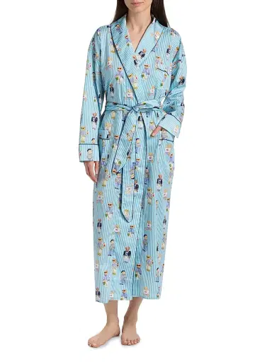 Polo Ralph Lauren Women's Heritage Cotton Striped Polo Bear Robe | Thumbnail 3 Polo Ralph Lauren Women's Heritage Cotton Striped Polo Bear Robe | Thumbnail 3