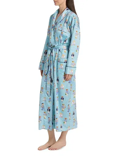 Polo Ralph Lauren Women's Heritage Cotton Striped Polo Bear Robe | Thumbnail 4 Polo Ralph Lauren Women's Heritage Cotton Striped Polo Bear Robe | Thumbnail 4