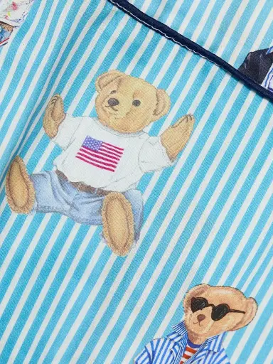 Polo Ralph Lauren Women's Heritage Cotton Striped Polo Bear Robe | Thumbnail 7 Polo Ralph Lauren Women's Heritage Cotton Striped Polo Bear Robe | Thumbnail 7
